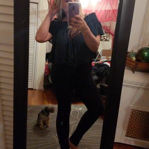 Navy Off the Shoulder Blouse